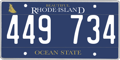 RI license plate 449734