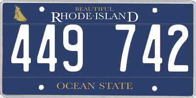 RI license plate 449742