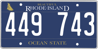 RI license plate 449743