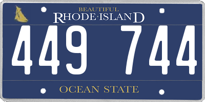 RI license plate 449744
