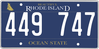 RI license plate 449747