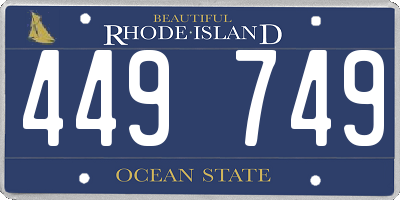RI license plate 449749