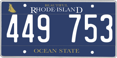 RI license plate 449753