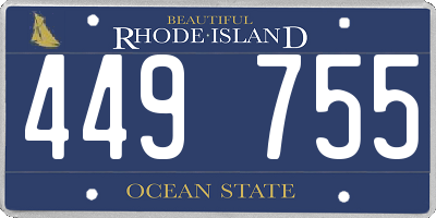 RI license plate 449755