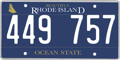 RI license plate 449757