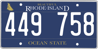 RI license plate 449758