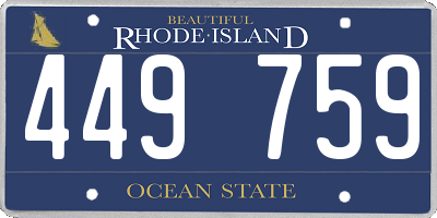 RI license plate 449759