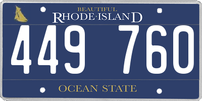 RI license plate 449760