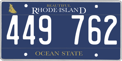 RI license plate 449762