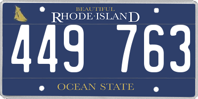 RI license plate 449763