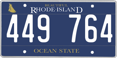 RI license plate 449764