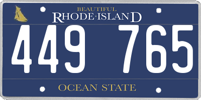 RI license plate 449765