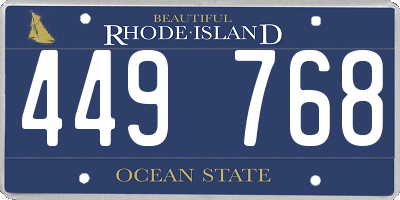 RI license plate 449768