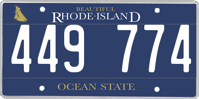 RI license plate 449774