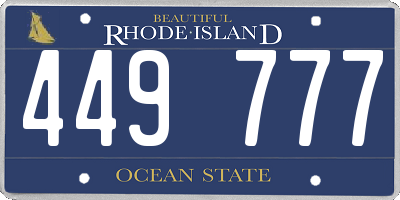 RI license plate 449777