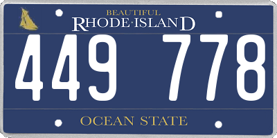 RI license plate 449778