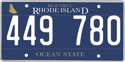 RI license plate 449780