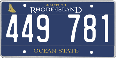 RI license plate 449781