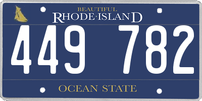RI license plate 449782