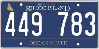 RI license plate 449783