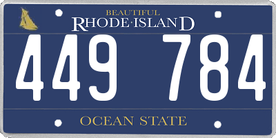 RI license plate 449784