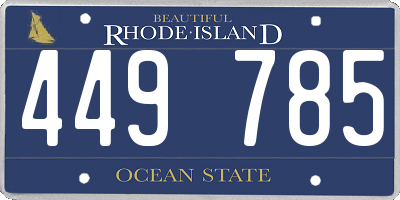RI license plate 449785
