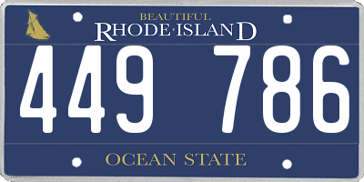 RI license plate 449786