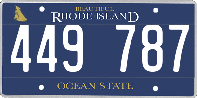 RI license plate 449787