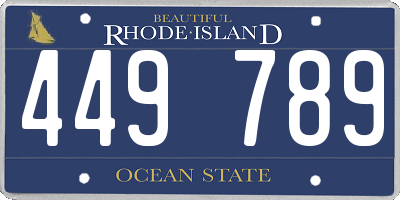 RI license plate 449789