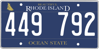 RI license plate 449792