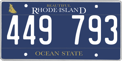 RI license plate 449793