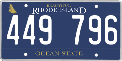 RI license plate 449796