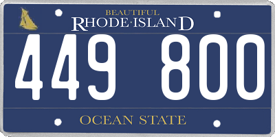 RI license plate 449800