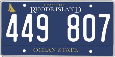 RI license plate 449807