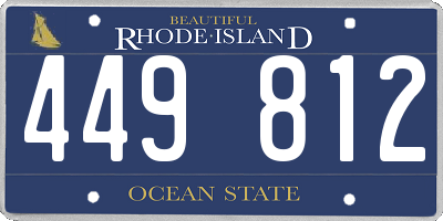 RI license plate 449812