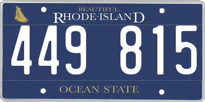 RI license plate 449815