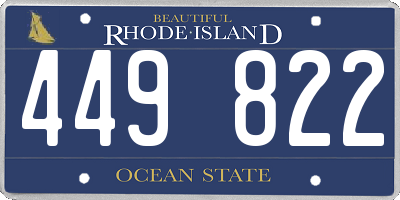 RI license plate 449822