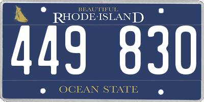 RI license plate 449830