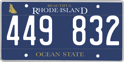 RI license plate 449832
