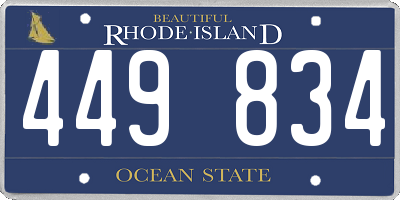 RI license plate 449834