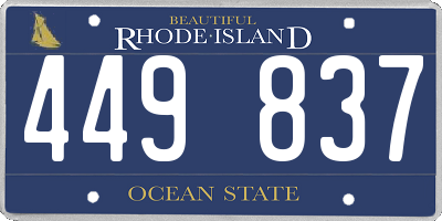 RI license plate 449837