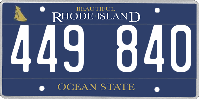 RI license plate 449840