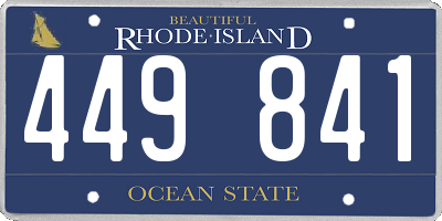 RI license plate 449841