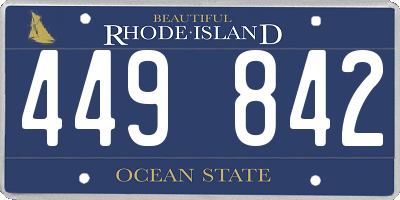 RI license plate 449842