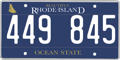 RI license plate 449845