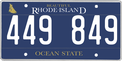 RI license plate 449849