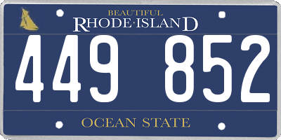 RI license plate 449852