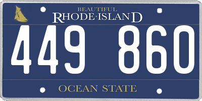 RI license plate 449860