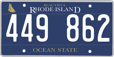 RI license plate 449862