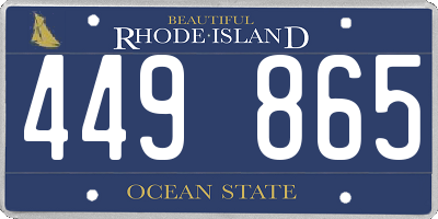 RI license plate 449865